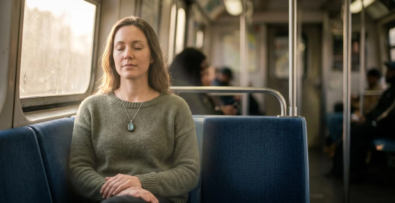Protection énergétique dans les transports en commun avec visualisation d'une aura lumineuse